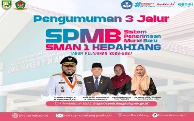PENGUMUMAN HASIL SELEKSI 3 JALUR PENERIMAAN MURID BARU (SPMB) SMAN 1 KEPAHIANG  T.P 2026-2027